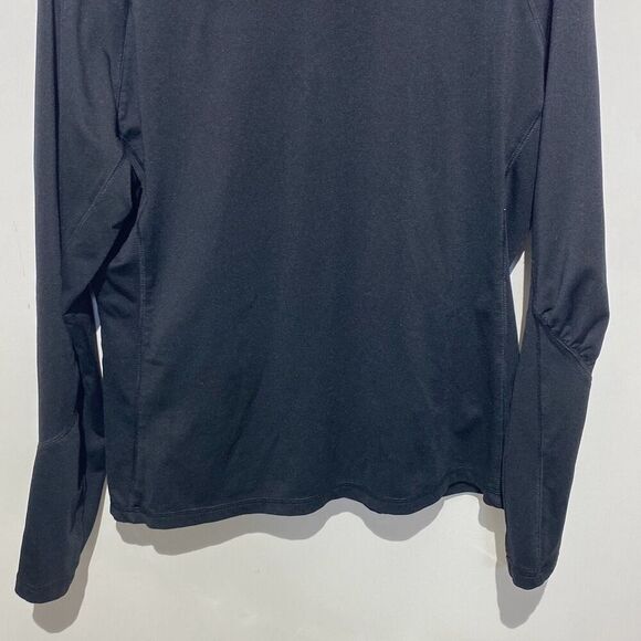 Champion Women's Black Stretch Full Zip Mock Neck Raglan Sweatshirt Size Large - Picture 9 of 9